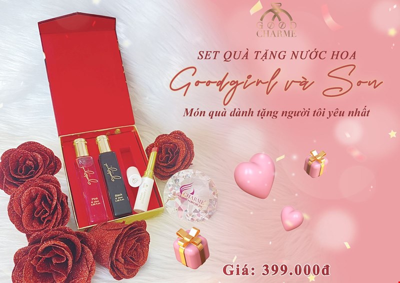 Bộ set gift nước hoa và son